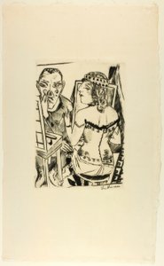 Umkleideraum, Platte zwei aus Jahrmarkt von Max Beckmann