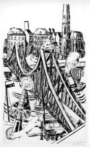 Große Brücke (Der Eiserne Steg in Frankfurt am Main) von Max Beckmann