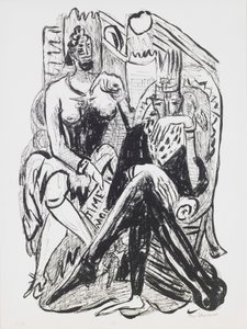 König und Demagoge, Tafel 8 aus dem Portfolio „Tag und Traum“ von Max Beckmann
