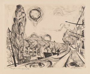 Landschaft mit Ballon von Max Beckmann