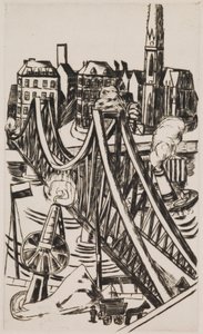 Große Brücke (Eiserner Steg in Frankfurt am Main) von Max Beckmann