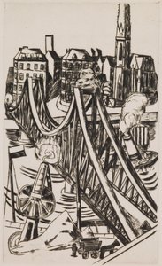 Große Brücke ("Eiserner Steg" in Frankfurt am Main) von Max Beckmann