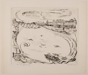 Main-Flusslandschaft, Tafel 6 aus dem Portfolio „Gesichter“