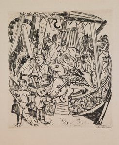 Karussell, Platte 7 aus dem Portfolio „Jahrmarkt“ von Max Beckmann