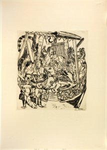 Karussell, Platte sieben aus Jahrmarkt von Max Beckmann
