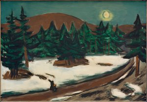 Mondlandschaft im Gebirge mit Schnee