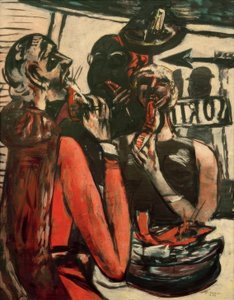 Im Restaurant Prunier, Paris von Max Beckmann