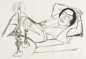 Liegende Frau (Porträt von Johanna Loeb) von Max Beckmann