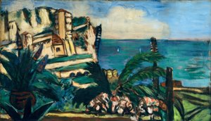 Riviera-Landschaft mit Felsen von Max Beckmann