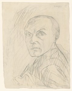 Selbstporträt im Halbprofil nach links von Max Beckmann