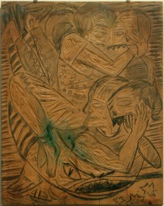 Selbstporträt mit Naïla als Zirkusartisten von Max Beckmann