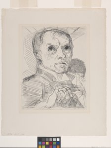 Selbstporträt mit Griffel (Selbstbildnis Mit Griffel) von Max Beckmann