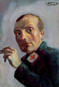 Selbstporträt als männliche Krankenschwester von Max Beckmann