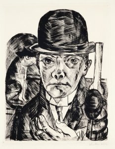 Selbstporträt mit Hut von Max Beckmann