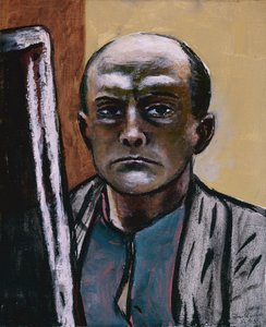 Selbstporträt in Oliv und Braun von Max Beckmann