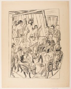 Striptease, Platte 4 aus der Serie „Reise nach Berlin 1922“ von Max Beckmann