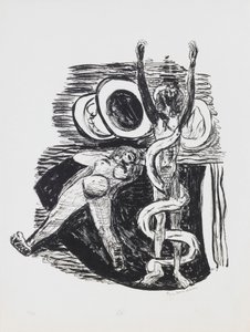 Der Sündenfall, Platte 14 aus dem Portfolio „Tag und Traum“ von Max Beckmann