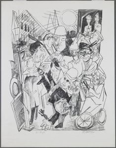 Die Straße, Platte 3 aus dem Portfolio „Hölle“ von Max Beckmann