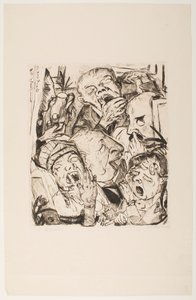 Die Gähner, Platte 7 aus dem Portfolio „Gesichter“ von Max Beckmann
