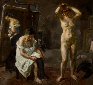 Drei Frauen im Studio von Max Beckmann
