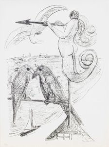 Wetterfahne, Platte 2 aus dem Portfolio „Tag und Traum“ von Max Beckmann