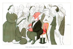 Robert Browning, beim Tee mit der Browning Society, 1904 von Henry Maximilian Beerbohm