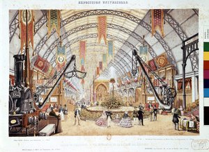 Weltausstellung 1855: Innenansicht des Maschinenraums im Palais de l