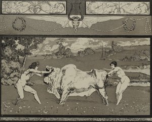 Apollo und Daphne II aus der Serie Opus II, 1879 von Max Klinger