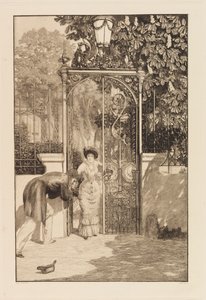 Am Tor aus der Serie Eine Liebe, Opus X, 1887 von Max Klinger