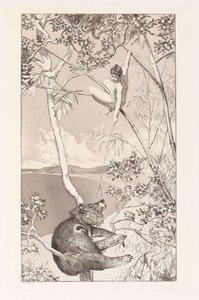 Bär und Elfe, Platte I aus Intermezzos, Opus IV von Max Klinger