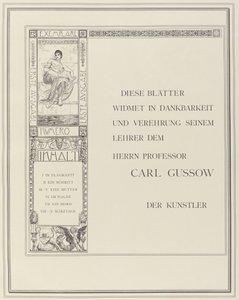 Widmung von Max Klinger