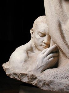 Detail der Widmung an Brahms (Marmor) von Max Klinger