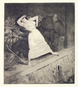 In die Gosse!, Tafel 10 aus der Serie „Ein Leben: Opus VIII“ von Max Klinger