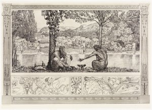 Narcissus und Echo I (Rettungen Ovidischer Opfer, Opus II, Blatt 7) von Max Klinger