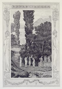 Die umherirrende Psyche, Tafel 28 aus der Serie „Amor und Psyche: Opus V“ von Max Klinger