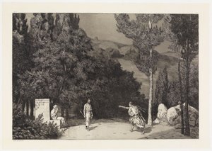 Pyramus und Thisbe III (Rettungen Ovidischer Opfer, Opus II, Blatt 4) von Max Klinger