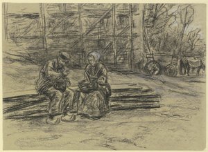 Arbeiter, sein Mittagessen verzehrend von Max Liebermann