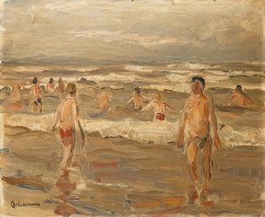 Badende Jungen im Meer