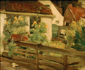 Garten mit Sonnenblumen von Max Liebermann