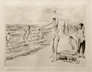 Badende Knaben im Wind von Max Liebermann