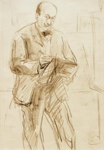 Max Liebermann / Selbstbildnis, zeichnend