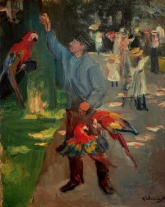 Papageienmann im Amsterdamer Zoo von Max Liebermann