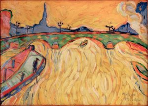 Seine mit Brücke und Frachtkähnen von Max Pechstein