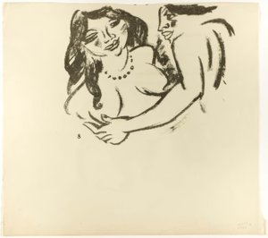 Frau und Mädchen, Seite 7 (recto); Zwei Frauen, Seite 8 (verso), aus Die Samland Ode von Max Pechstein