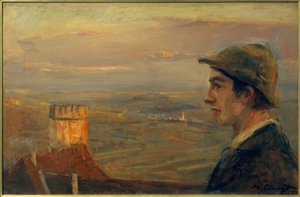 Buwi Griesinger mit Ausblick über Neukastel von Max Slevogt