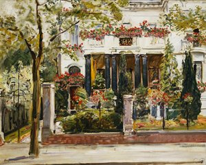 Der Vorgarten der Steinbartschen Villa in Berlin, 1911 von Max Slevogt