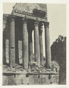 Baalbeck (Heliopolis), Tempel des Jupiter, Ansicht vom Südostwinkel; Syrien von Maxime Du Camp