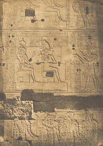 Basrelief von der Westmauer des großen Tempels der Isis, in Philae, April 1850 von Maxime Du Camp
