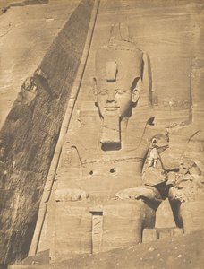 Östlicher Koloss des Speos von Phré, in Abousembil Porträt von Ramses dem Großen, März 1850