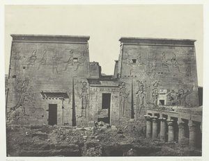 Drômos und Philônes, Großer Tempel der Isis bei Pilônes, Nubien, 1849-51, gedruckt 1852 von Maxime Du Camp
